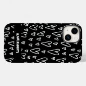 Stijlvol wit krijt harten patroon gepersonaliseerd Case-Mate iPhone case (Achterkant (horizontaal))