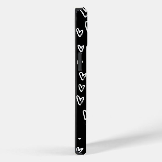 Stijlvol wit krijt harten patroon gepersonaliseerd Case-Mate iPhone case (Achterkant / Rechts)