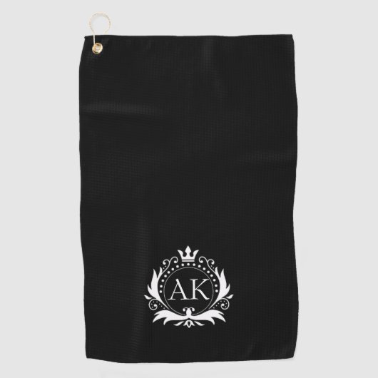 Stijlvol wit luxe Lijst en kroon Golfhanddoek (Voorkant)