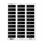 Stijlvol wit monogram label (N) (Full Sheet)