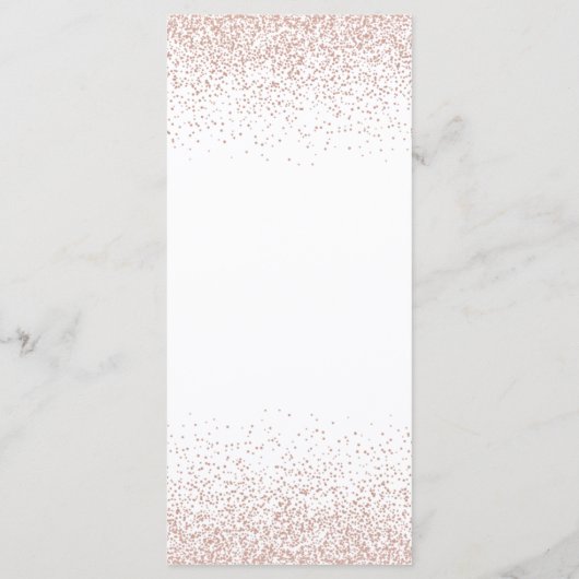 Stijlvol Wit & Roos Gouden Berg Bruiloft Menu (Achterkant)