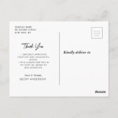 stijlvol wit script bedankt afstuderen briefkaart (Achterkant)