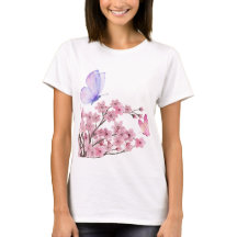 Stijlvol wit T-shirt met Cherry Blossom en Butt