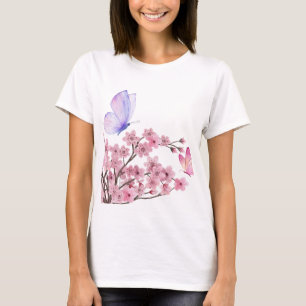 Stijlvol wit T-shirt met Cherry Blossom en Butt