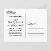 Stijlvol witboek bruiloft Foto Opslaan Datum Aankondigingskaart (Achterkant)