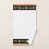 Stijlvol witpeach met groen en zwart bad handdoek (Handdoek)
