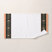 Stijlvol witpeach met groen en zwart bad handdoek (Handdoek)