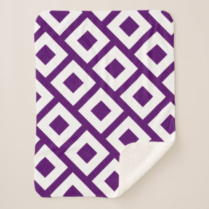 Stijlvol Witte Blok Geometrie Worpdeken Sherpa Deken