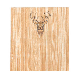 Stijlvol Witte staart Der Licht Hout Graan Deco Notitieblok