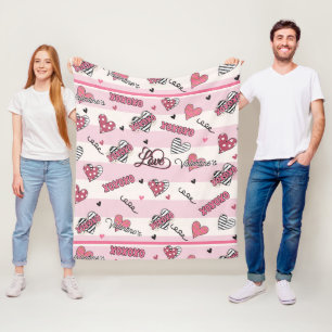 Stijlvol XOXO Valentijnsdag Patroon Fleece Deken