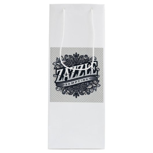 Stijlvol Zazzle-winkel logo Wijn Cadeautas (Voorkant)