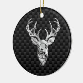 Stijlvol zilver-deer op koolstofvezel keramisch ornament (Links)