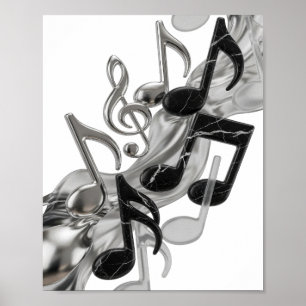 Stijlvol Zilver MUSIC IN MOTION Grafisch ontwerp Poster