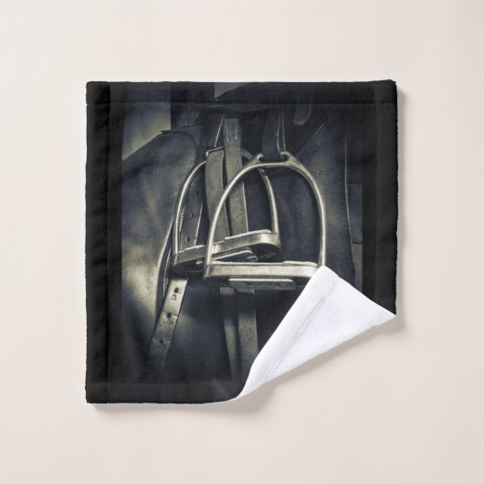 Stijlvol zilver Stirrups op het Engelse zadelzadje Bad Handdoek (Wasdoekje)