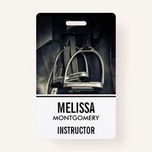 Stijlvol zilver Stirrups op het Engelse zadelzadje Badge