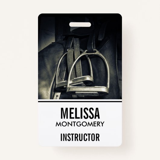 Stijlvol zilver Stirrups op het Engelse zadelzadje Badge (Voorkant)