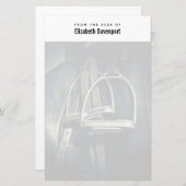 Stijlvol zilver Stirrups op het Engelse zadelzadje Briefpapier (Voorkant / Achterkant)