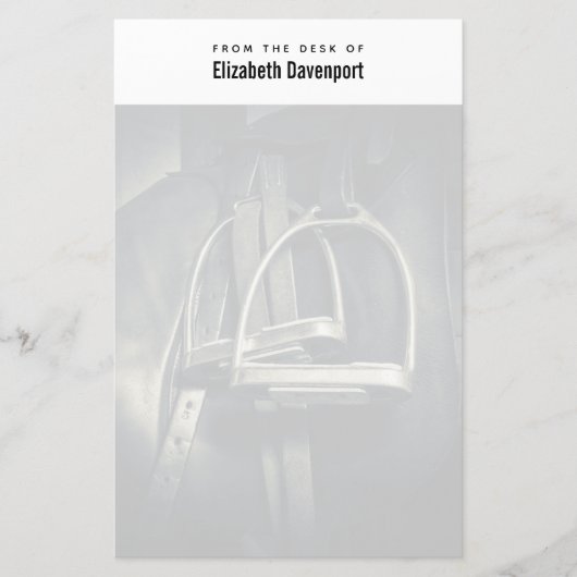 Stijlvol zilver Stirrups op het Engelse zadelzadje Briefpapier (Voorkant)