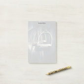 Stijlvol zilver Stirrups op het Engelse zadelzadje Post-it® Notes (Op bureau)