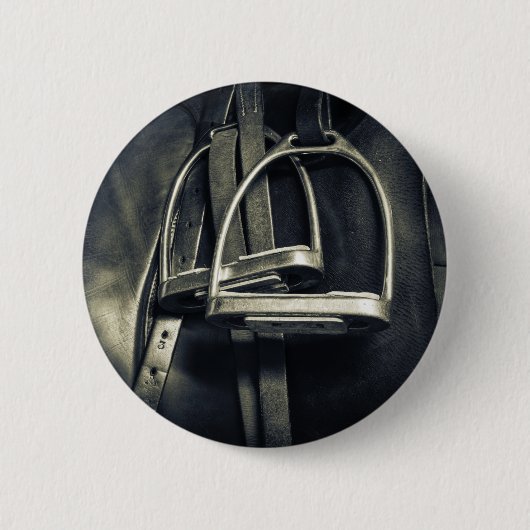 Stijlvol zilver Stirrups op het Engelse zadelzadje Ronde Button 5,7 Cm (Voorkant)