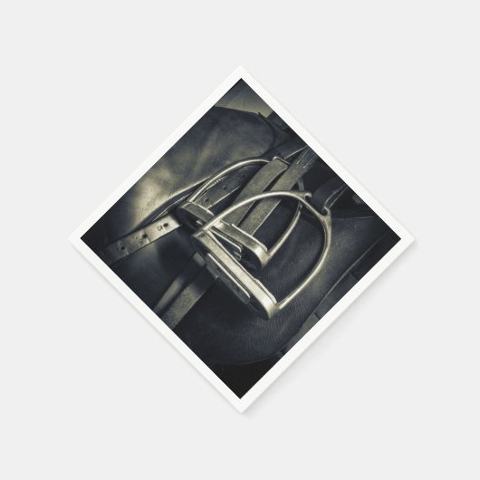 Stijlvol zilver Stirrups op het Engelse zadelzadje Servet (Hoek)