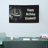 Stijlvol zilver Stirrups op het Engelse zadelzadje Spandoek (Beurs)