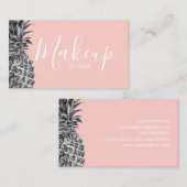 Stijlvol  zilverananananas-make-up kunstenaar visitekaartje (Voorkant / Achterkant)