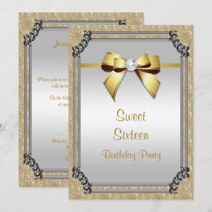 Stijlvol zilveren frame & gouden posh juweel boog kaart