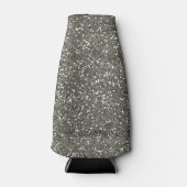 Stijlvol zilveren glitter flesjeskoeler (Voorkant)