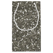 Stijlvol zilveren glitter klein cadeauzakje (Achterkant)