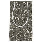 Stijlvol zilveren glitter klein cadeauzakje (Voorkant)