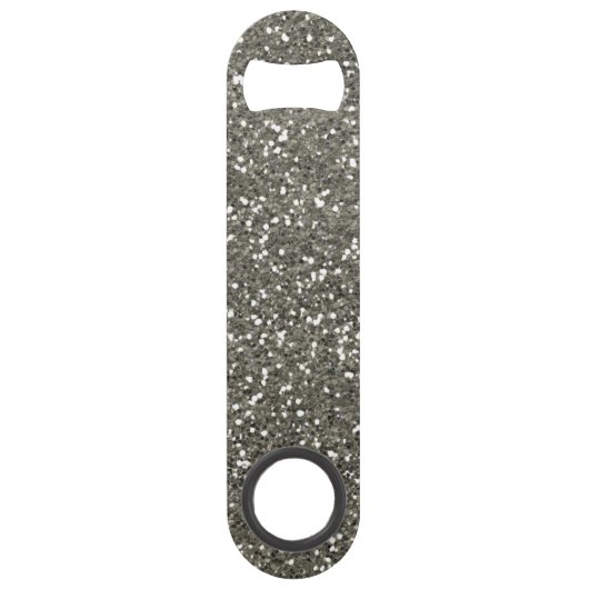 Stijlvol zilveren glitter speed flessenopener (Voorkant)