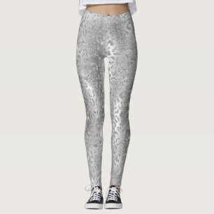 Stijlvol zilveren glitter Wild Leopard Spots Patro Leggings