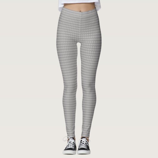 Stijlvol zilvergrijs metallisch zoals ovaal patroo leggings (Voorkant)