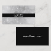 Stijlvol zilvermodern trendy Events Planner Visitekaartje (Voorkant / Achterkant)