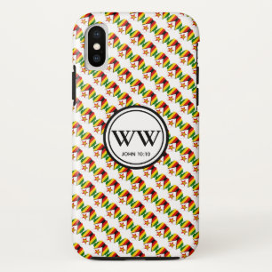 Stijlvol ZIMBABWE Monogram John 10:10 Overvloedig  iPhone XS Hoesje