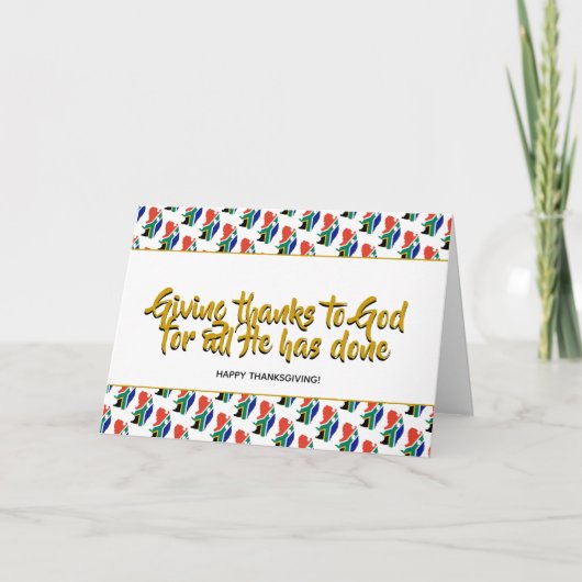 Stijlvol ZUID-AFRIKA met THANKSGIVING van Bedankt Feestdagen Kaart (Voorkant)