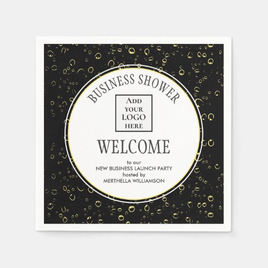 Stijlvol zwart BUSINESS SHOWER Paper Napkin Servet (Voorkant)