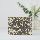 Stijlvol zwart en goud modern confetti-patroon briefkaart (Staand voorkant)