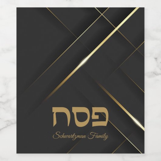 Stijlvol zwart en goud Pascha Wijn Etiket (Enkel label)
