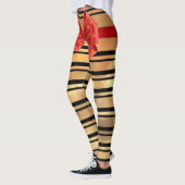 Stijlvol zwart en goudglitter Stripes Modern Bow Leggings (Links)