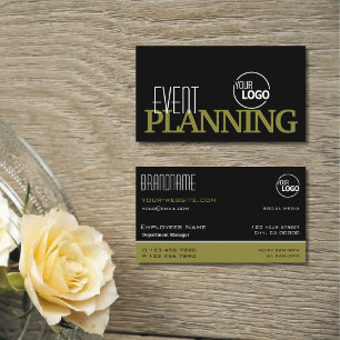 Stijlvol Zwart en Olijfgroen Modern met Logo Visitekaartje