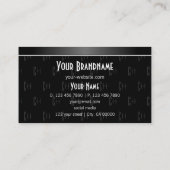 Stijlvol zwart en wit met gepatterde letters visitekaartje (Achterkant)