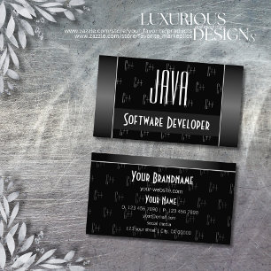 Stijlvol zwart en wit met gepatterde letters visitekaartje