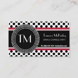 Stijlvol zwart en wit modern polaire dots visitekaartje