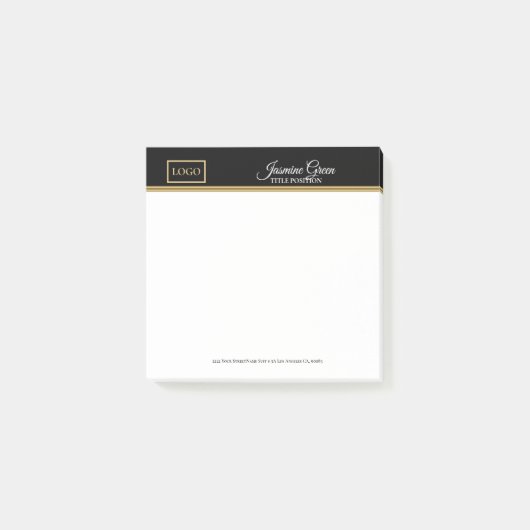 Stijlvol zwart en wit post-it® notes (Voorkant)