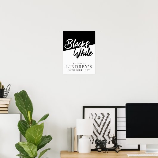 Stijlvol, zwart en wit poster (Thuiskantoor)