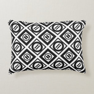 Stijlvol zwart geometrisch patroon op wit accent kussen