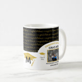 Stijlvol zwart Gold Afstuderen Foto Koffiemok (Voorkant rechts)