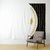 Stijlvol zwart goud Afstuderen Wandkleed (In Situ (horizontaal))